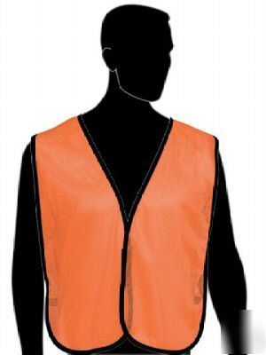 High visibility orange traffic safety vest, 50/case