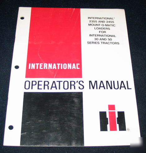 Ih intl harvester 2355 2455 mount o matic loaders 30 50
