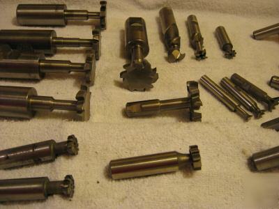 Large lot of woodrruff key, t slot, dovetail endmills