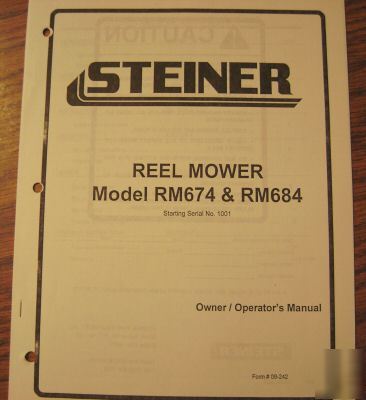 Steiner tractor reel mower operator's manual 