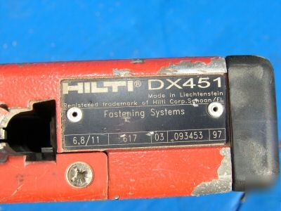 Hilti dx 451 powder actuated nailer case loaded tools