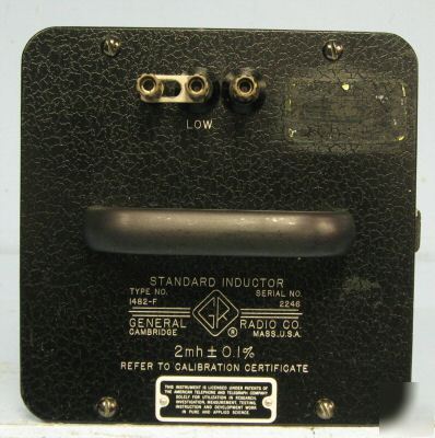 General radio 1482-f standard inductor, 30 day warranty