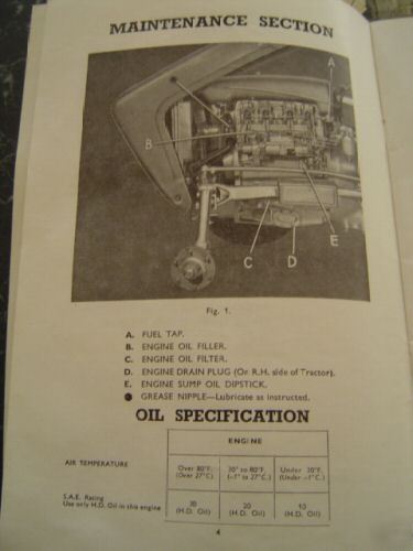 Massey-ferguson diesel oil engine 35 tractor book