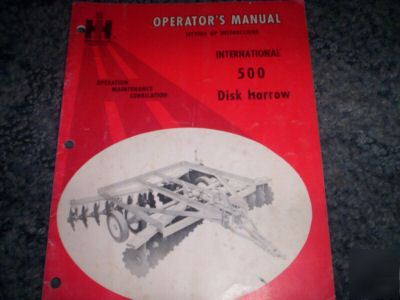 Case ih 500 disk harrow operators setup manual book