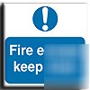 Fire esc., keep clear sign-a.vinyl-200X200MM(ma-105-ad)