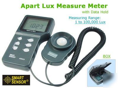 New -deluxe digital apart lux measure meter data hold 