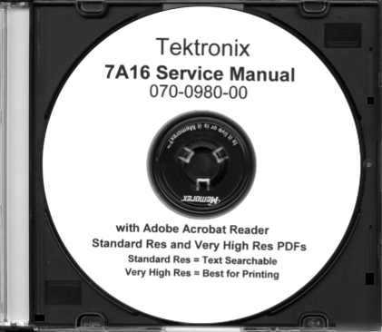Tek 7A16 svc/ops manual 2 res text searchable + extras