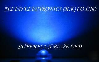 New 500X superflux blue 5MM r/h led lamp 10,000MCD f/s