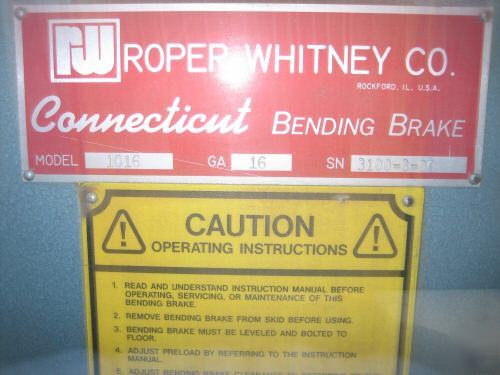 10' roper whitney 10-16 sheet metal brake, 16 guage