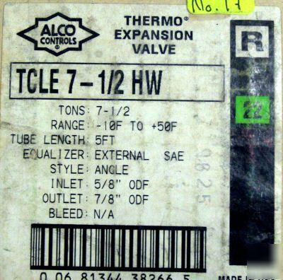 Alco tcle 7-1/2 hw 100 thermal expansion valve R22 