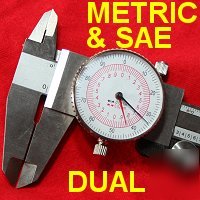 New dual reading dial caliper metric standard inch mm 