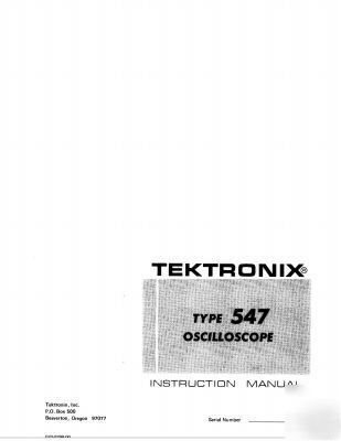 Tek tektronix 547 operation & service + note manual