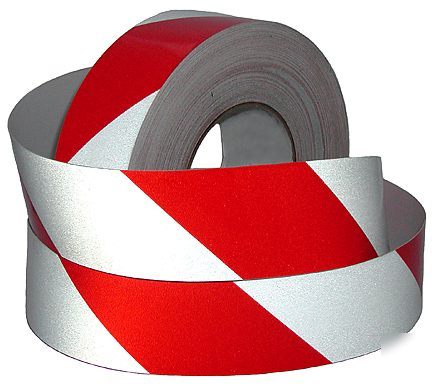 1 inch x 10YD red/white reflective tape - 11 rolls