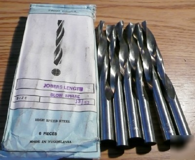 6PC jobber length 13/32 hss drill