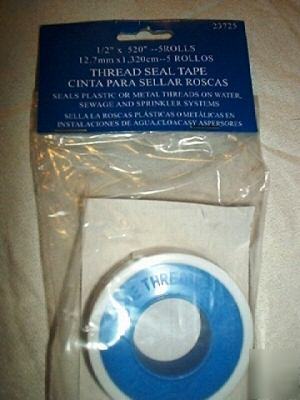 New plumbing lot 5 rolls thread seal water teflon tape