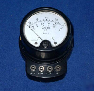 Weston portable meter ac volts. 3, 15 & 150 volts ac