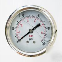 63MM hydraulic pressure gauge rear entry 0-100 psi