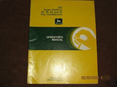 Deere 230 auger platform 30 35 60 65 hay conditioners