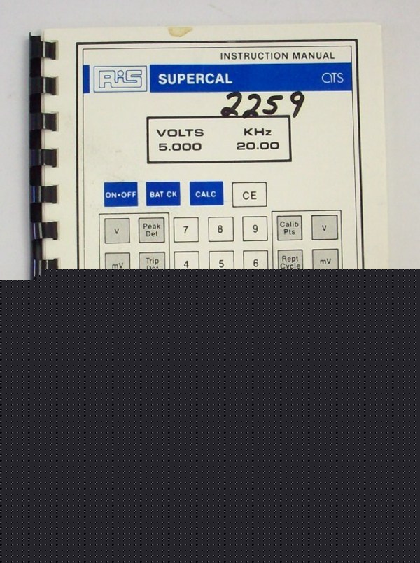 Ris supercal model 2259 instruction manual - $5 ship 