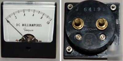 Simpson 0 - 1 dc milliamperes display panel meter 2.5