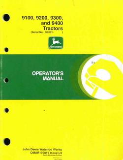 John deere operators manual 9100 9200 9300 9400 tractor