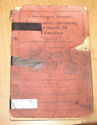 Mccormick deering farmall m 1940 service manual ihc