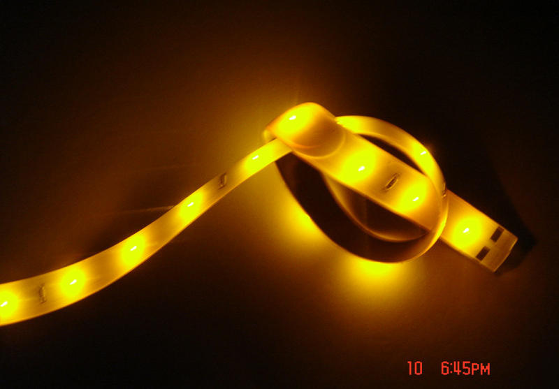 12V 30CMWATERPROOFFLEXIBLE15P yellow 0603 smd led strip