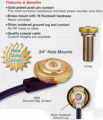 Antenex quarterwave antennas 162-174 mhz chrome #QW162
