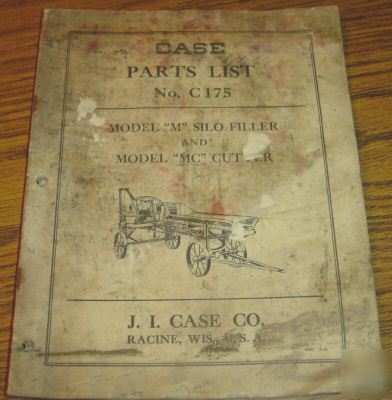 Case m silo filler & mc cutter parts catalog manual