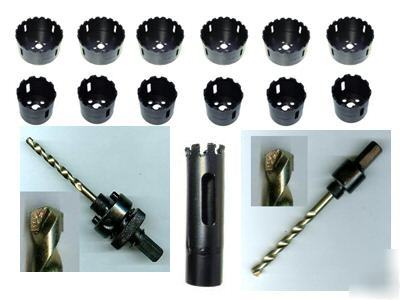 Uk plumbers hole saw kit tungsten carbide grit edged 8X