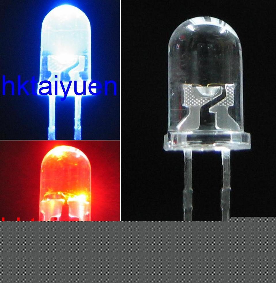 15X multi color 3MM blue/red flash led free resistors