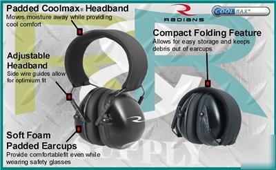 Radians lowset 21 coolmax ear muffs nrr 21 earmuffs