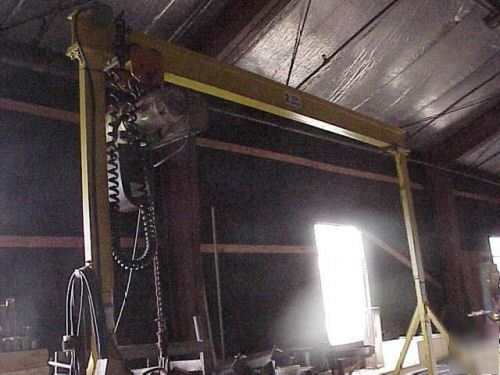 2 ton coffing hoist electric mobile rollers rails hook