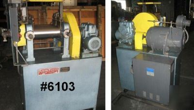 6 in. x 13 in. karder two roll mill on stand
