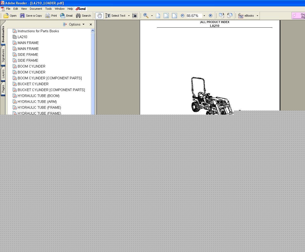 Kubota LA210 parts manual - we have other manuals