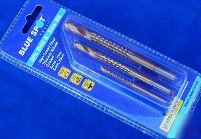 Set of 3 titanium coated drill & saw bits - 3, 6 & 8MM