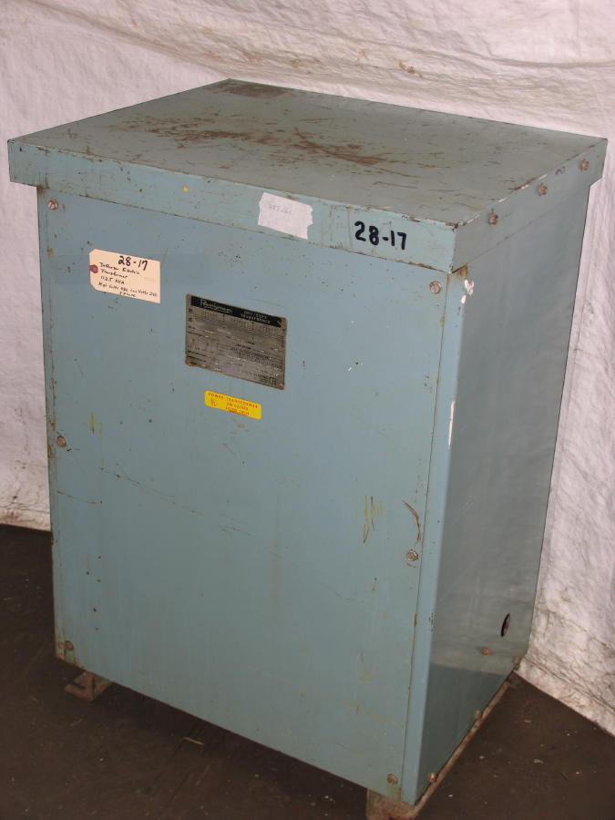 Jefferson elect 112.5 kva 3-phase 480X240 transformer
