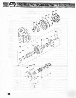 Kawasaki TM24VA traveling motor seal kit