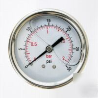 63MM hydraulic pressure gauge rear entry 0-30 psi