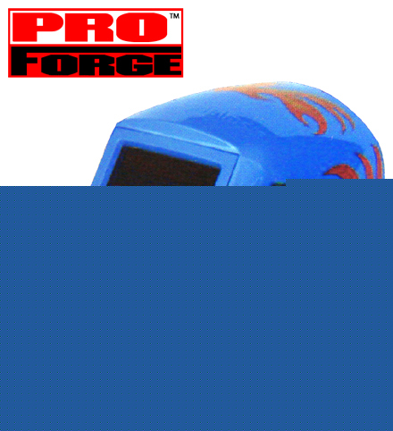 New proforge auto darkening blue welding helmet w/flame