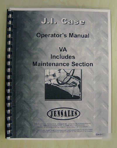 Case ih va operator manual (ca-o-va)