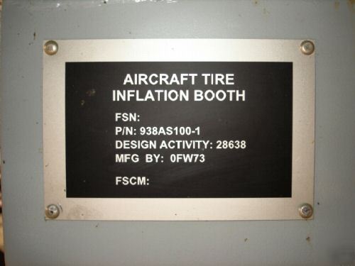New * aircraft tire inflation safety booth on casters *
