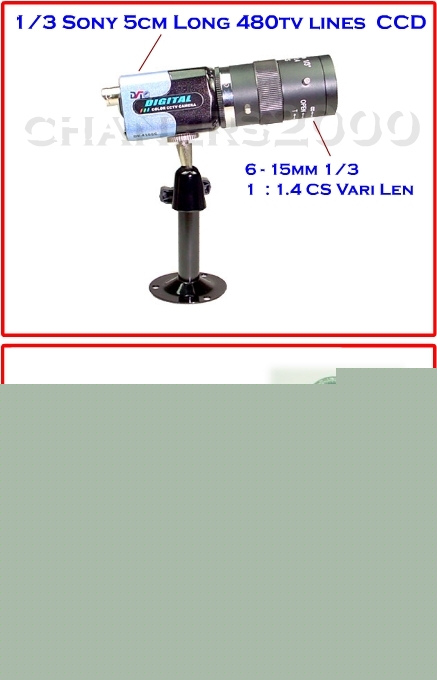 Sony 480TV 1/3 ccd 5CM cctv colour camera - vari len 