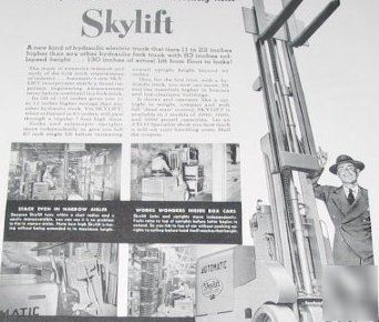 Skylift yale & towne material handling eq -9 1940S ads