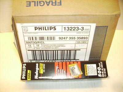 12-philips 500T3Q/p/cl halogen bulb/tube 500 watt 125V 