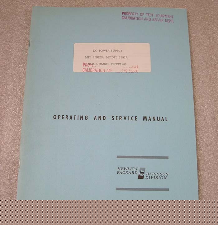 Hp 6291A dc power supply operating & service manual []