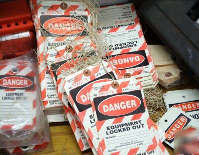 Large lot of lockout tagout padlock safety items nice 