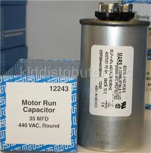 35 mfd x 440 vac round motor run capacitor hvac - r