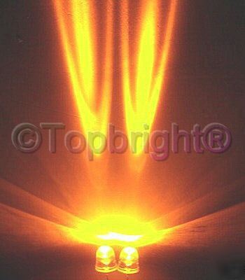 50 pcs mega bright yellow led 10MM 60,000 mcd f/r