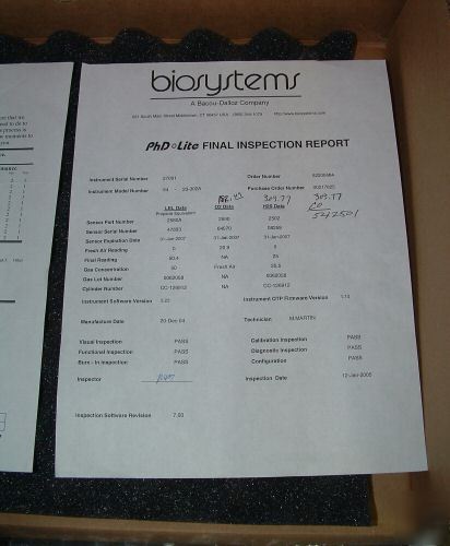 Biossystems phd lite multi gas detector